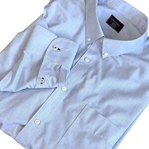 UNTUCKit Shirt Men's XXXLC Light Blue Wrinkle Free 100% Cotton Button Down Shirt